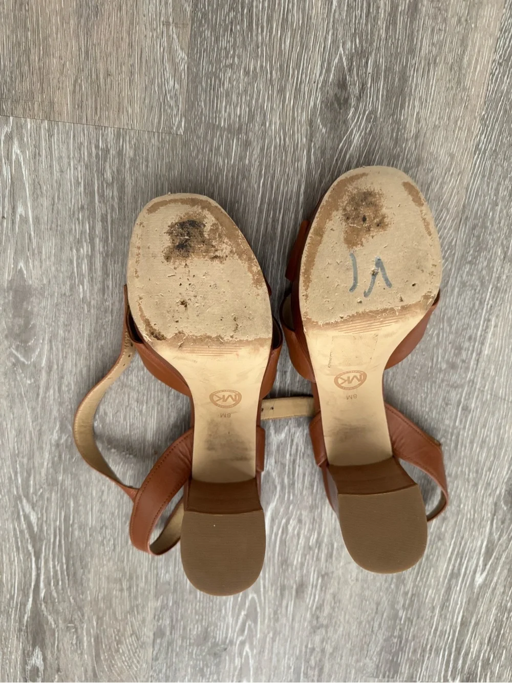 MICHAEL Michael Kors Tan Brown Platform Block Heel Sandals
